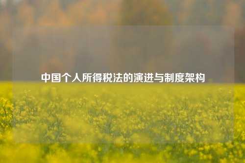 中国个人所得税法的演进与制度架构