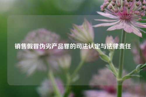 销售假冒伪劣产品罪的司法认定与法律责任